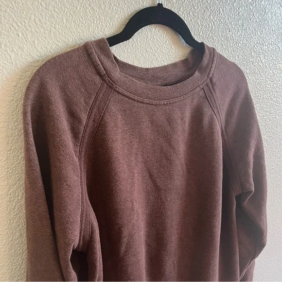 Prana Yoga Women’s Cozy Up Brown Pullover Crewneck Sweatshirt Small - Picture 4 of 8